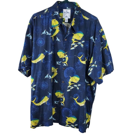 AFTCO Shirts Guy Harvey By Aftco Camp Shirt Mens Xl Multicolor